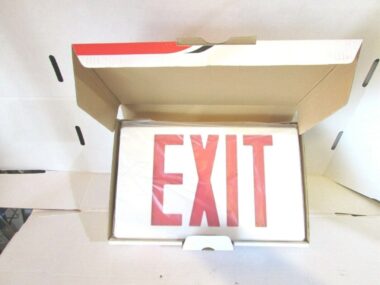 LOT OF 2 each Elite Lighting ELX-504-R-W Emergency Exit Sign for Damp Location