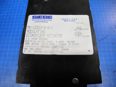 SIEBE MU-12313-0-0-1 MODULATING ECONOMIZER ACTUATOR 24VAC 0.6 AMPS 60HZ
