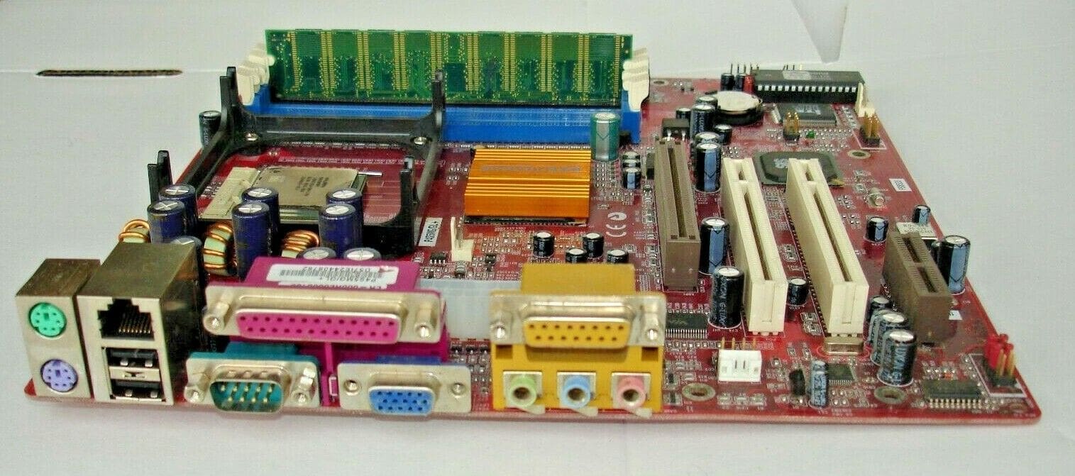 ECS P4S5MG/GL+ MOTHERBOARD / INTEL PENTIUM SL5TK CPU + 1GB RAM