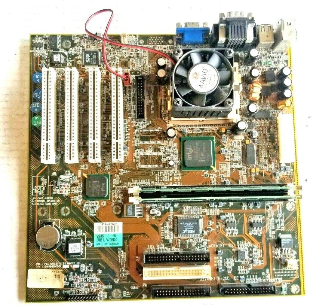 PWA-SHELBY 316698200002 Motherboard + INTEL C SL3FY CPU+ 256MB RAM + H/S & FAN