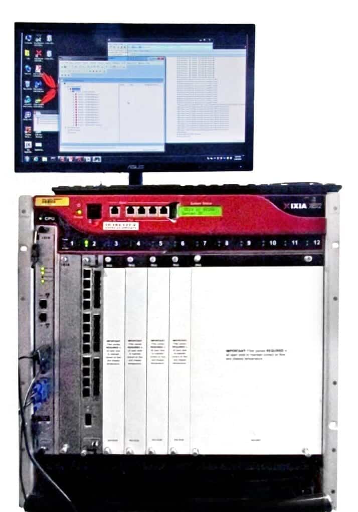 IXIA XG12 12-SLOT CHASSIS WITH LICENSE IxOS 9.00.1900.10 + 8.21.1310.5 EA + MORE