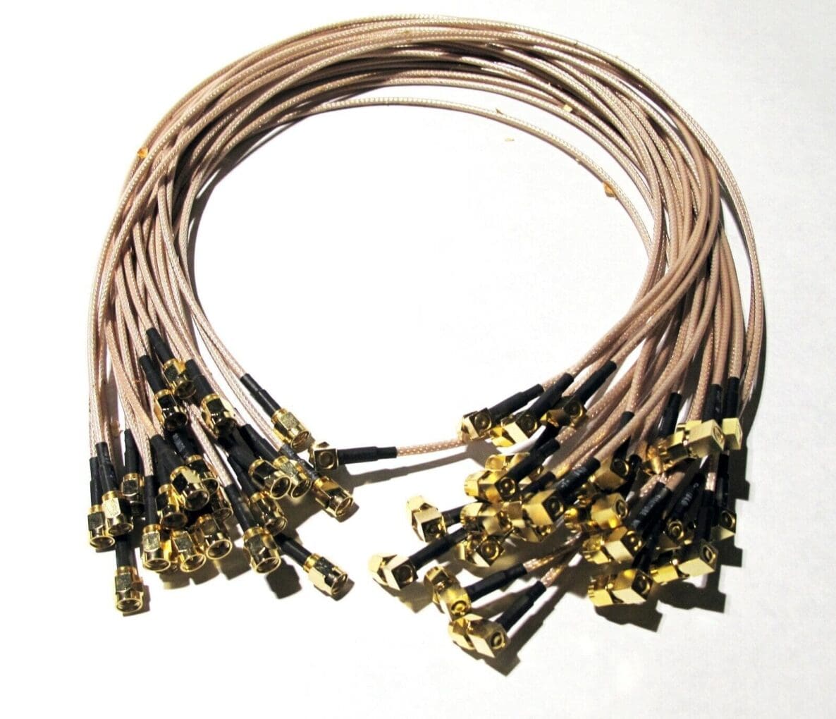 LOT OF 25 EACH MOLEX 24" Double Shield braid RF Coax +SMA +SMA RA RD316 Cable