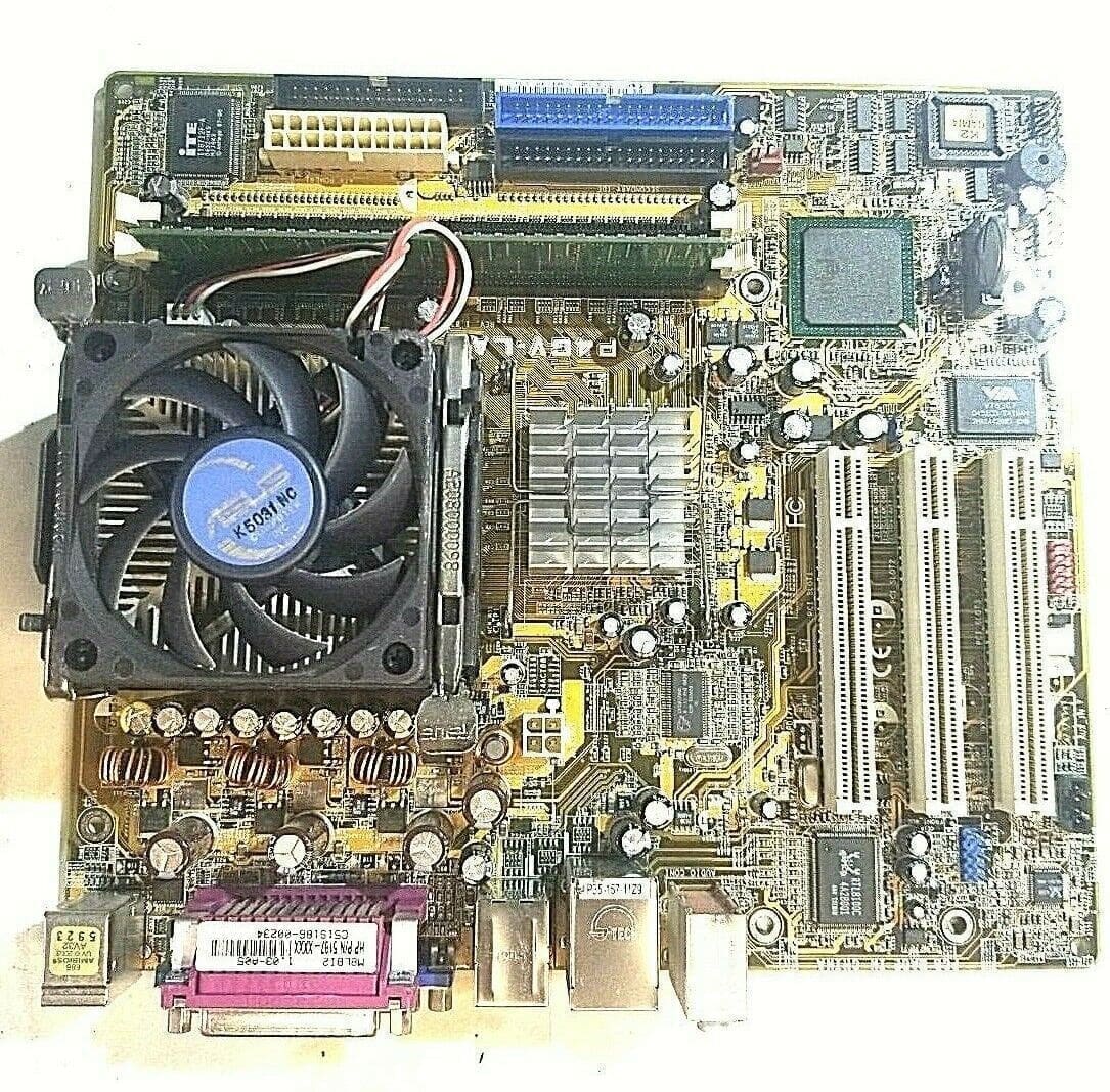 ASUS P4GV-LA MOTHERBOARD + 2.8GHz INTEL PENTIUM 4 SL7E5 CPU+256MB RAM +H/S & FAN