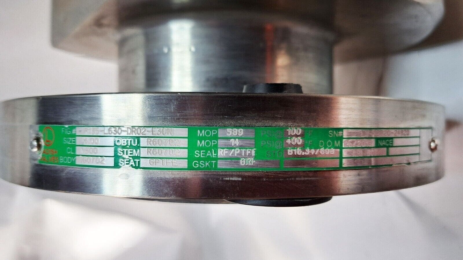 Ladish 3" Zirconium Ball Valve B550 API 607 Class 300 P135-L630-DR24-E30N