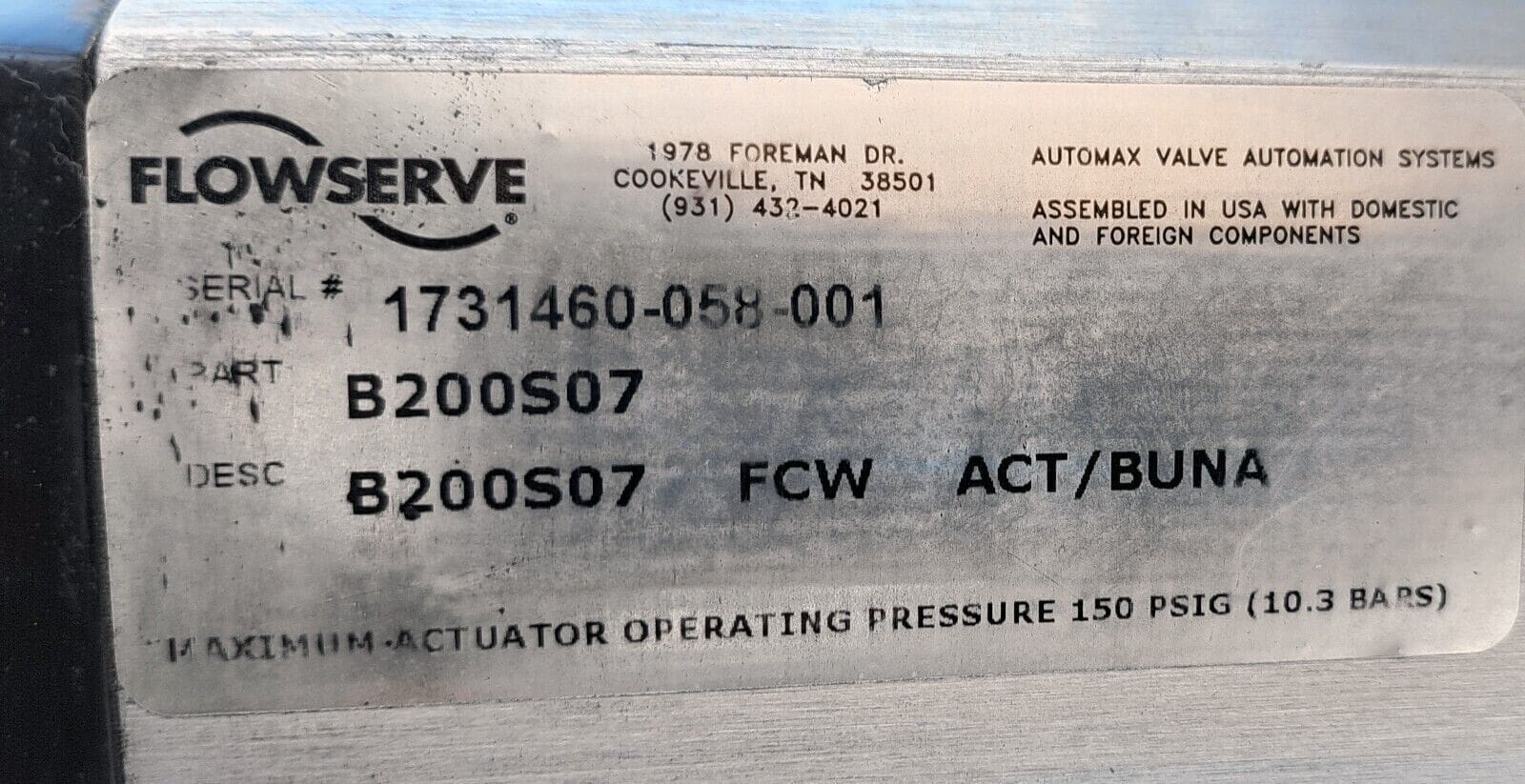 Flowserve 4" Hastelloy Ball Valve, 4.0 Z301 H4-W-H4/M01-CM10272 +B200S07 Act