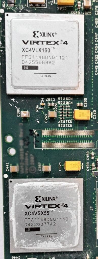 LOT OF 45 XILINX VIRTEX 4 XC4VLX160-FFG1148 CHIPS FOR SALVAGE ON 24 BOARDS