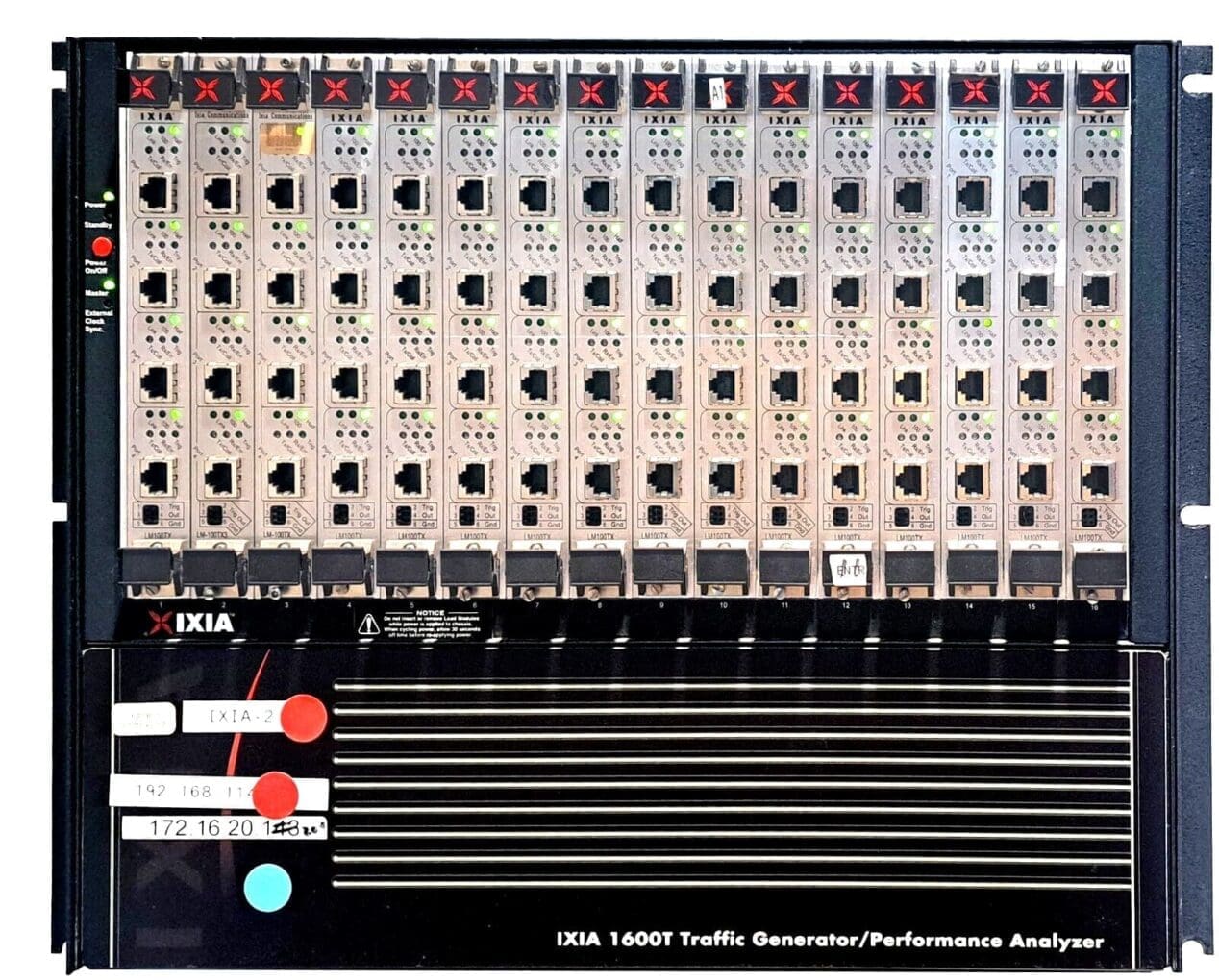 Ixia 1600T Traffic Generator with IxOS 5.30 Win XP and 16 LM100TX