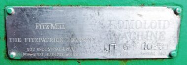 Fitzmill Mill Homoloid Machine JT6