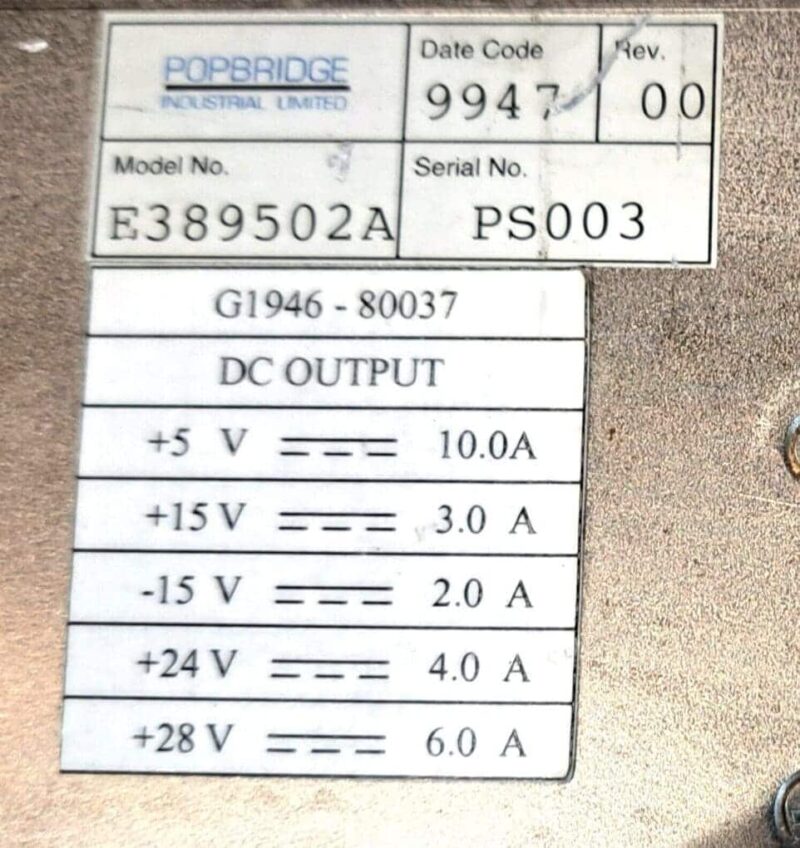 Agilent G1946-80037 Popbridge E389502A Power Supply