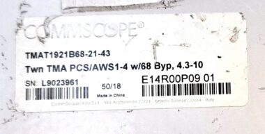 CommScope TMAT1921B68-21-43 amplifier, twin diplexed PCS / AWS 1-4, 555 – 894MHz