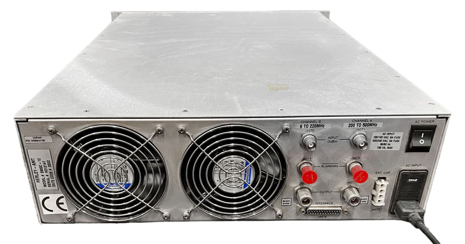 VARIAN HERLEY-AMT 3900C-12 6 - 500MHz Pulsed Solid-State RF Amplifier 0096944104