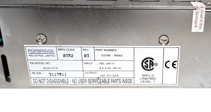 Agilent Popbridge G2589-80063, E225107A PSU Power Supply
