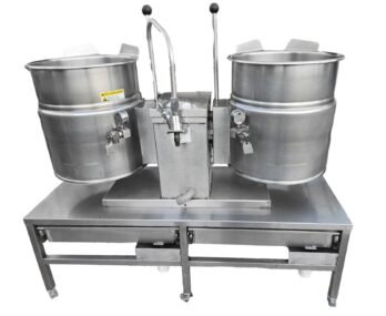 Cleveland TKET-12-T Twin 12 Gallon Manual Tilt 2/3 Steam Jacketed Kettle