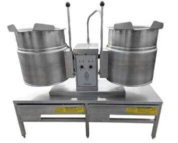 Cleveland TKET-12-T Twin 12 Gallon Manual Tilt 2/3 Steam Jacketed Kettle