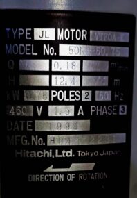 Hitachi J Series Inline Motor Pump JL 32P2-60.4, 460VAC, 60Hz, 3Ph, VTF0A-K