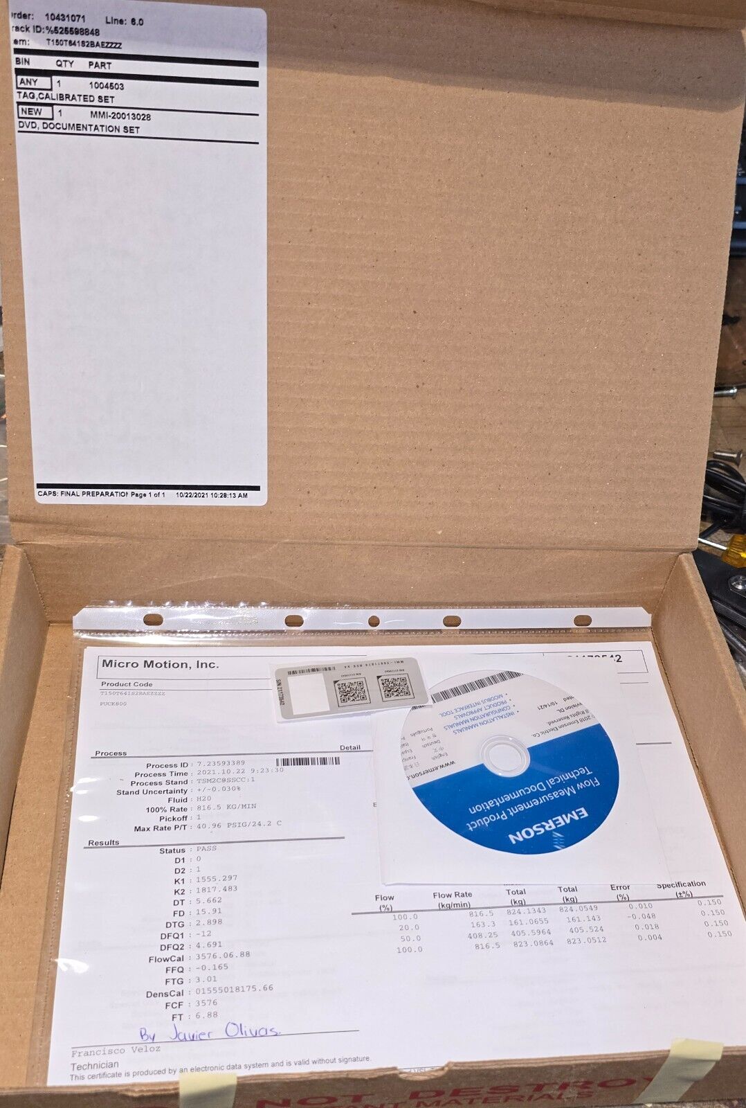 Emerson Micro Motion Titanium Grade 9 Coriolis Flow Meter T150T641S2BAEZZZZ