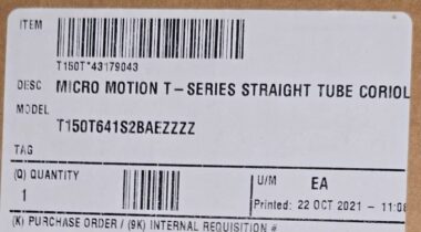 Emerson Micro Motion Titanium Grade 9 Coriolis Flow Meter T150T641S2BAEZZZZ