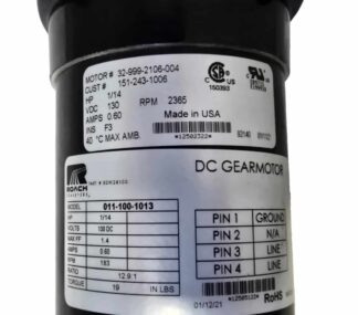 Roach 011-100-1013 , DC gearmotor 1/14 hp