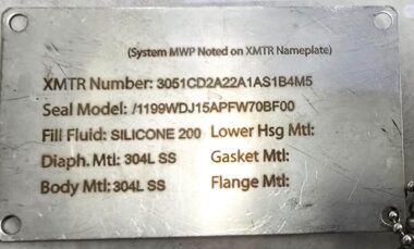 Emerson Rosemount 3051CD2A22A1AS1B4M5 Pressure Transmitter Assembly 3626 PSIG