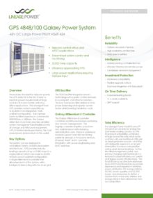 GE Lineage Power Galaxy Power Systems 4848/100, H569-434 Type BT Cabinet