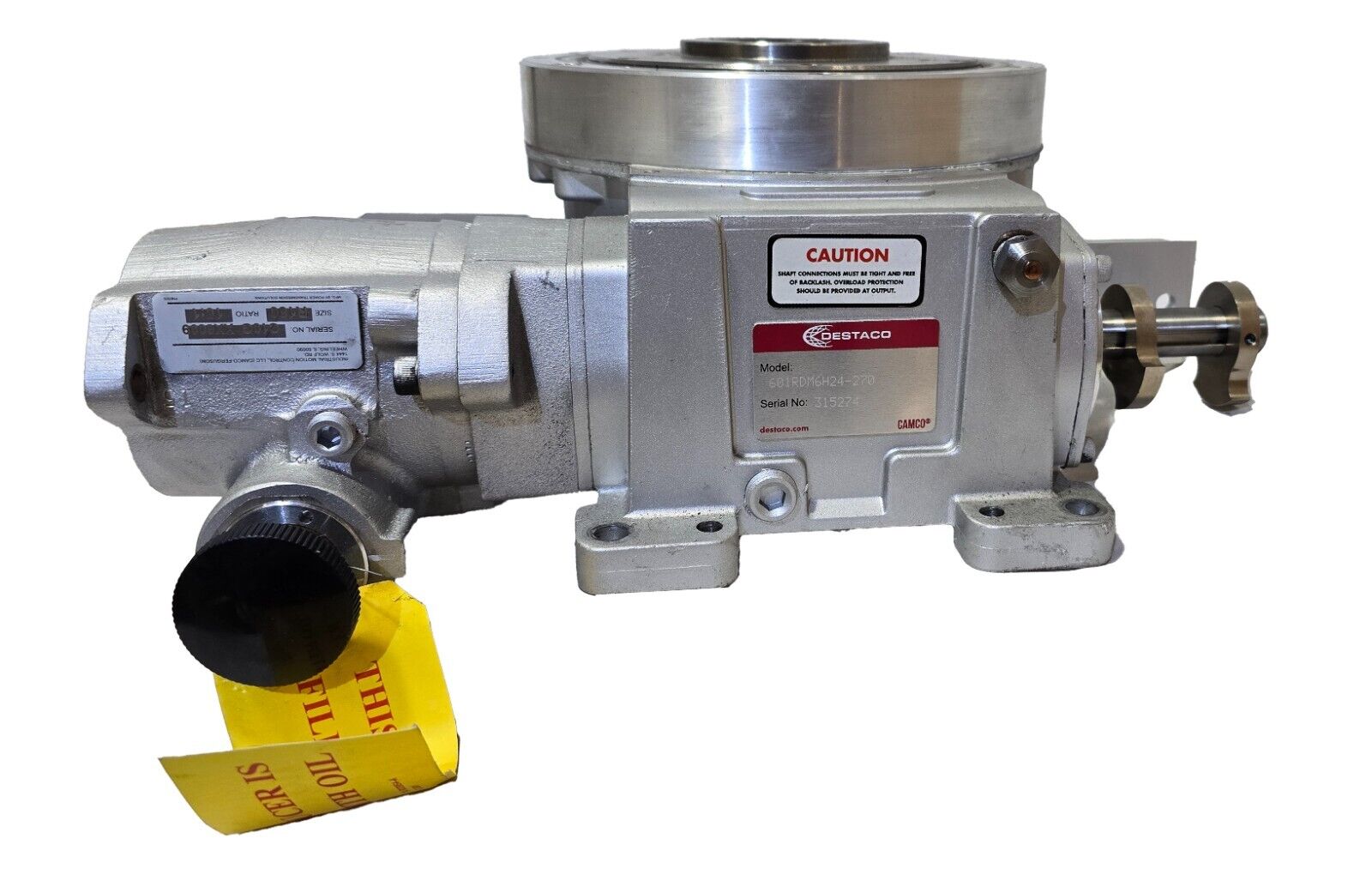 Destaco Camco 601RDM6H24-270 Roller Dial Rotary Index Drive Table 1/3HP 180V
