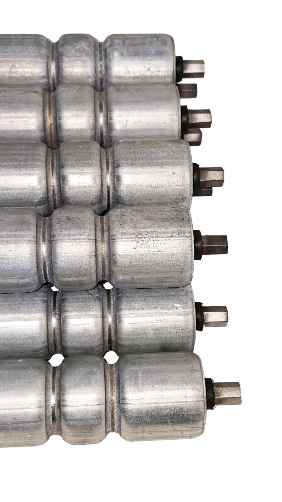 LOT of 10 Rollers for Roach MCS belt driven conveyors 1.9" dia x 25.125" Length