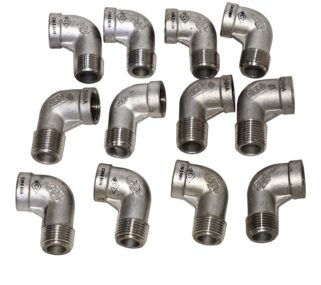 LOT OF 12 SCI Products 3/8" 150 Threaded (NPT) 90° Street Elbow 304 CRES