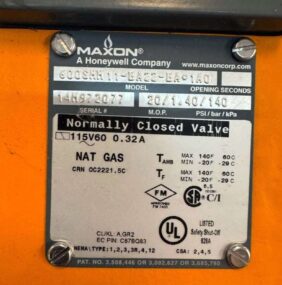 Maxon 6" Natural Gas Shut Off Valve 600SMM11-BA11-BA*1A0