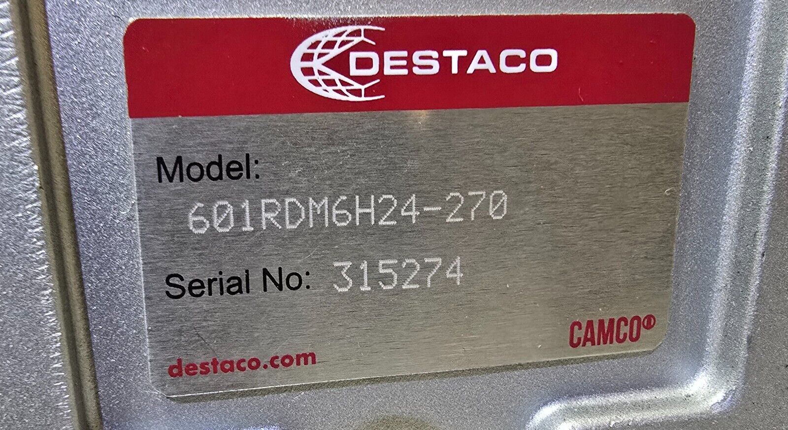 Destaco Camco 601RDM6H24-270 Roller Dial Rotary Index Drive Table 1/3HP 180V