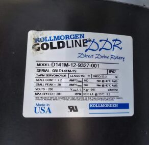 KOLLMORGEN GOLDLINE DDR DIRECT DRIVE ROTARY SERVO MOTOR D141M-12-9327-001