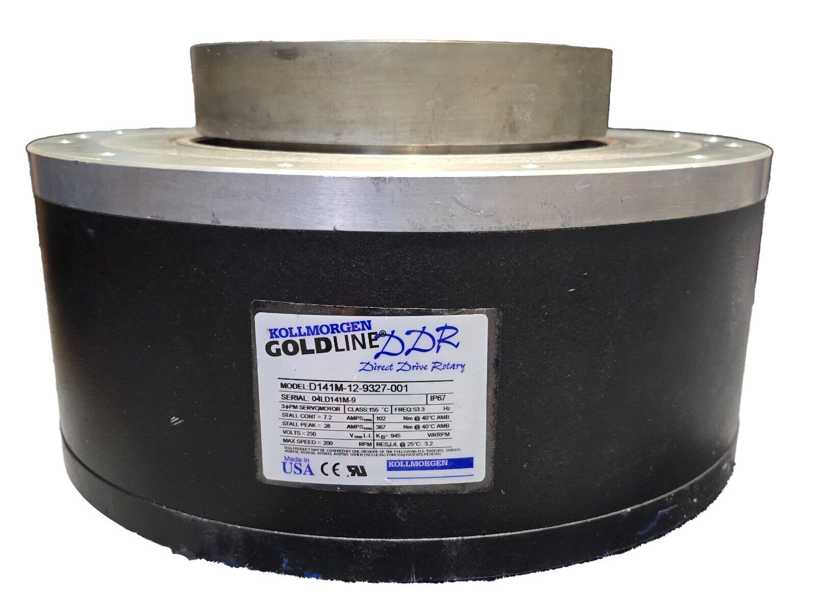 KOLLMORGEN GOLDLINE DDR DIRECT DRIVE ROTARY SERVO MOTOR D141M-12-9327-001