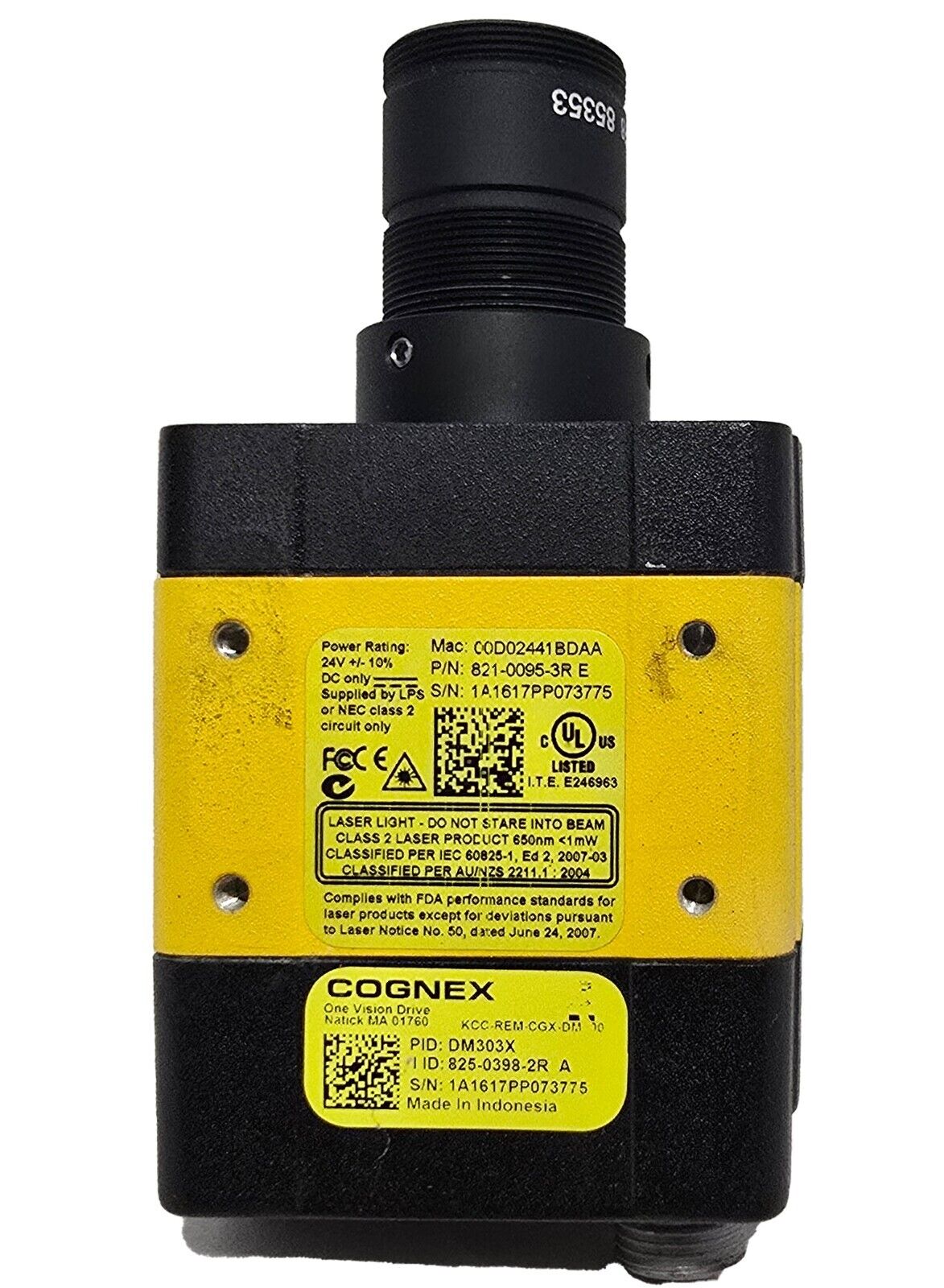 COGNEX DM-303X Machine Vision Camera with Edmunds 16mm f8 Lens 85353