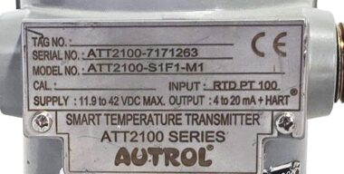 AUTROL SMART TEMPERATURE TRANSMITTER, ATT2100-S1F1-M1 , INPUT: RTD PT 100