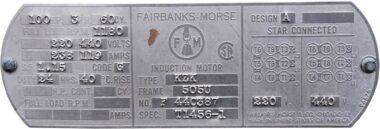 Fairbanks-Morse 100 HP Induction Motor 3-Phase 1180 RPM 220/440V Frame 505U Type