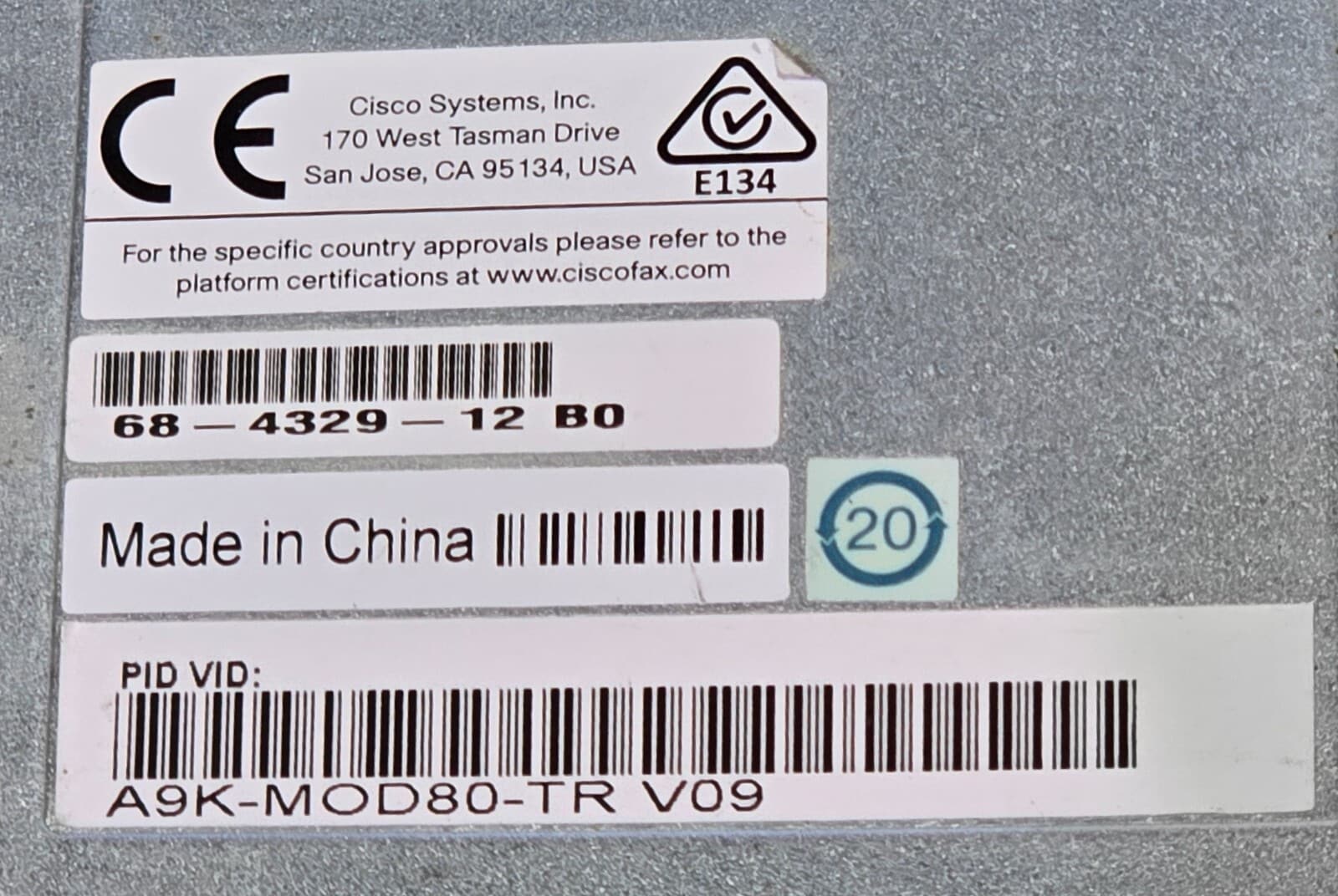 CISCO A9K-MOD80-TR V09 ASR 9000