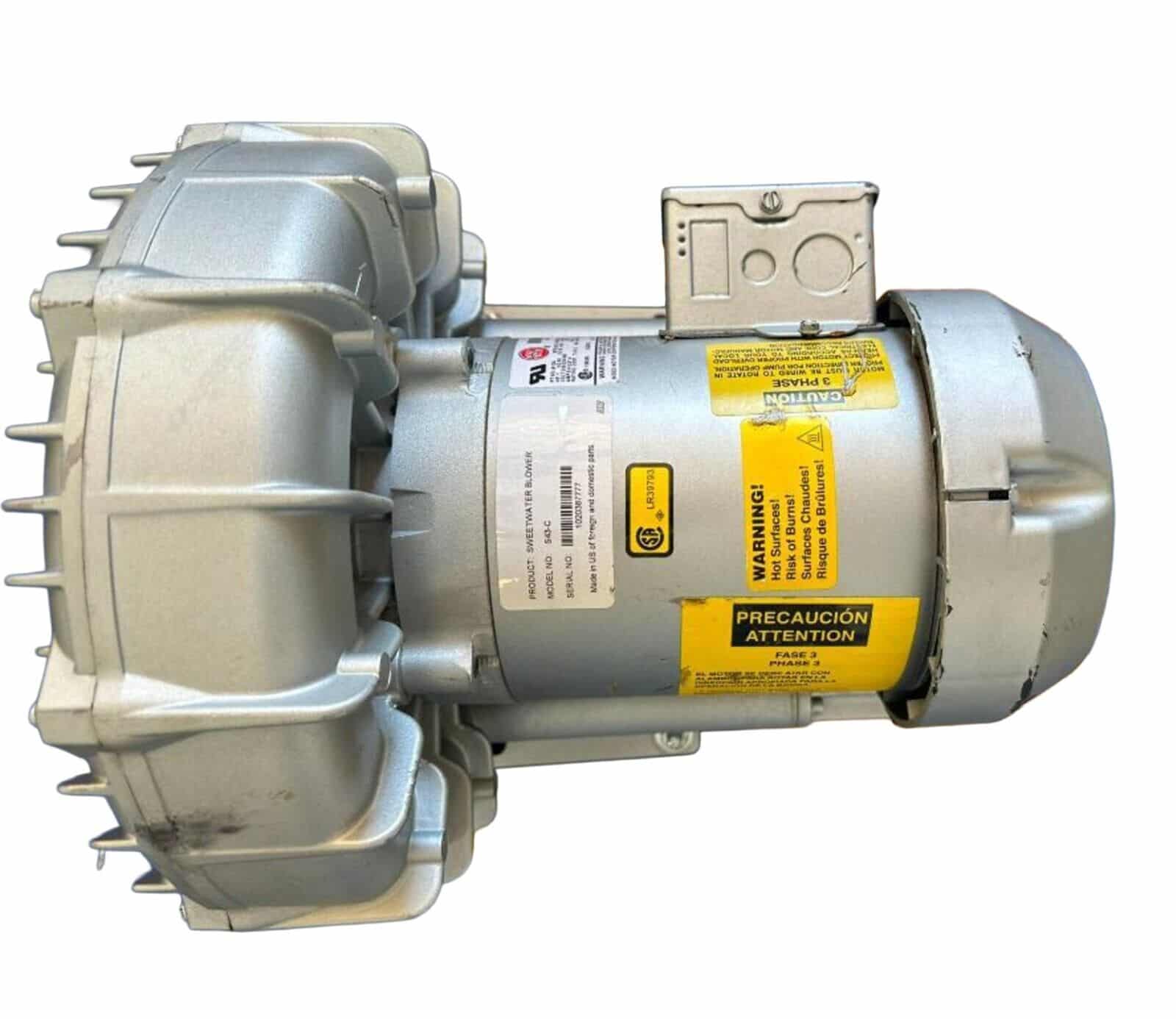 Pentair Sweetwater Regenerative Blowers, Model S43-C