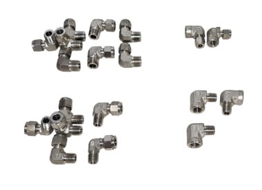 Lot of 19 Assorted 3/8" 316 SS 90° Elbow