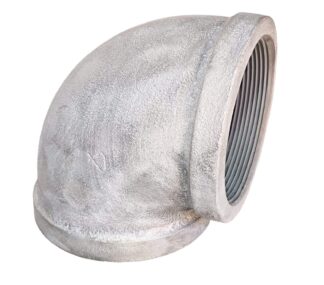 4" 150 Female Threaded (NPT) 90° Elbow Galvanized Malleable Iron Pipe Fitting
