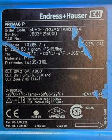 ENDRESS + HAUSER PROMAG 50P1F-2RGA5RA0BAAAA Electromagnetic Flowmeter