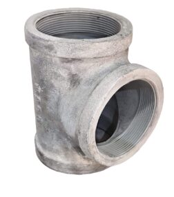 4" 150 Female Threaded (NPT) Tee Galvanized Malleable Iron Pipe Fitting