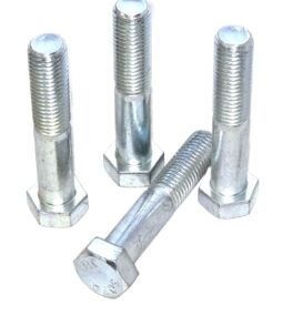 LOT OF 4 EACH 3/4-10 x 4" Steel/Zinc Hex Cap Screw ASTM A307 GRADE A