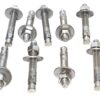 LOT OF 9 Each 3/4"-10 x 5-1/2" (3-1/2 Threaded) Stainless Steel Wedge Anchors