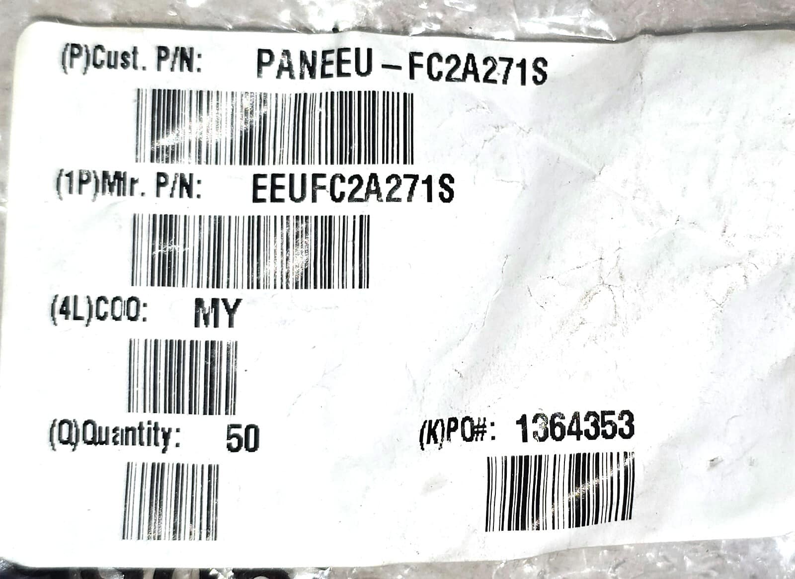 LOT OF 75 EACH Panasonic EEU-FC2A271S 270 µF 100 V Aluminum Electrolytic Cap