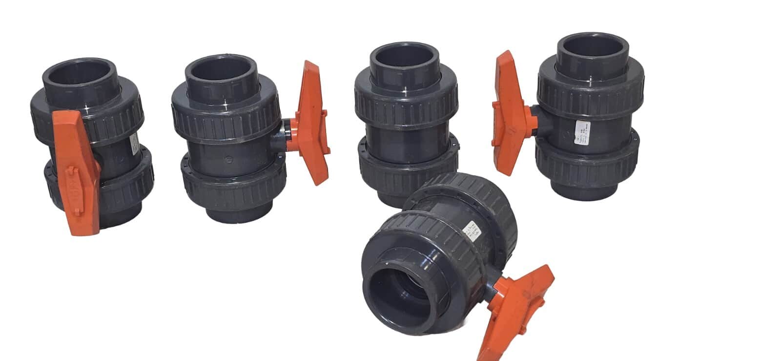 LOT OF 5 +GF+ Ball valve type 375 PVC-C solvent cement sockets metric 163375507
