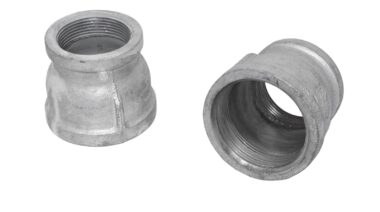 Lot of 2 pieces 3" to 2-1/2" Female threaded bell reducer galv Malleable Iron