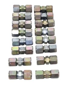 LOT OF 16 PARKER 1/2 x 1/2” Tube Straight Union Compression FITTING