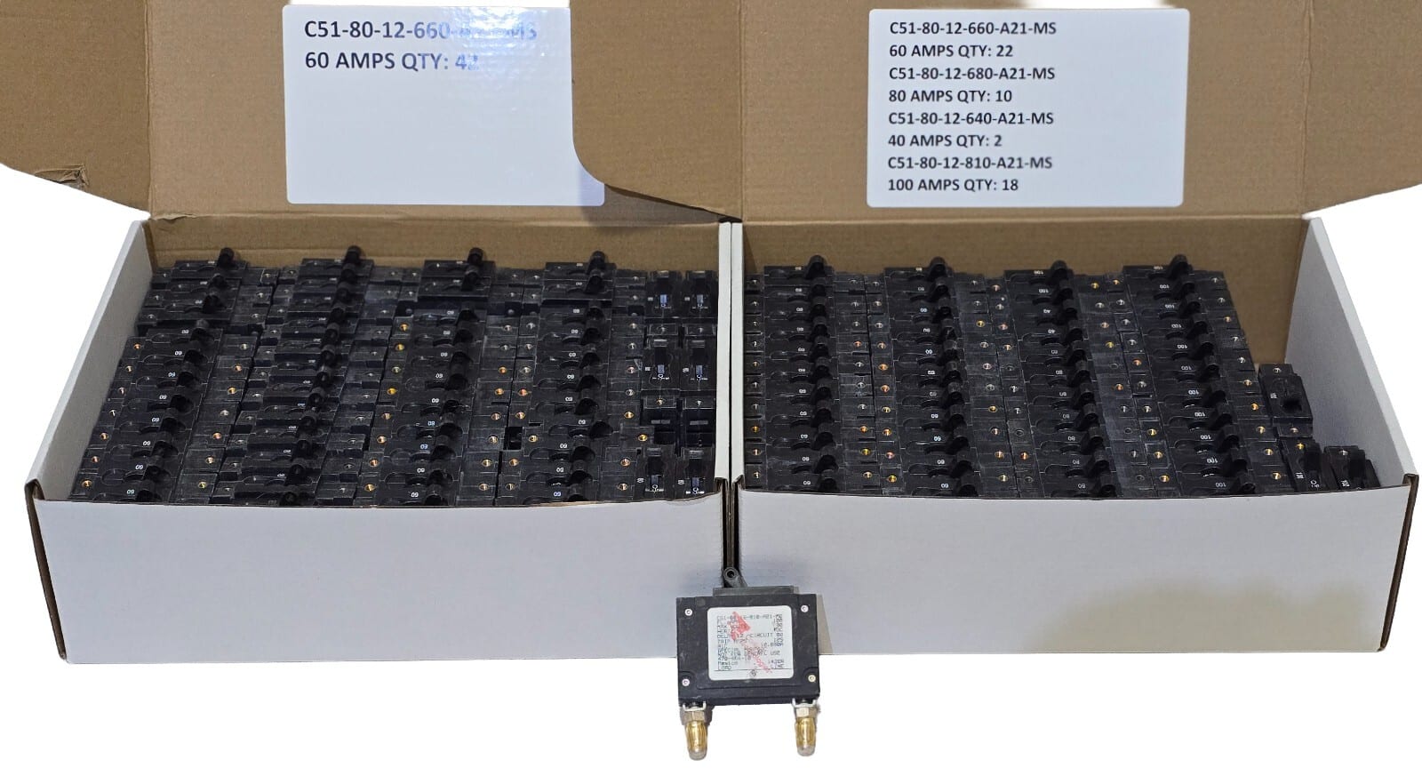 LOT OF 94 Carling Technologies CS1-80-12-XXX-A21-MG 80vdc Circuit Breaker