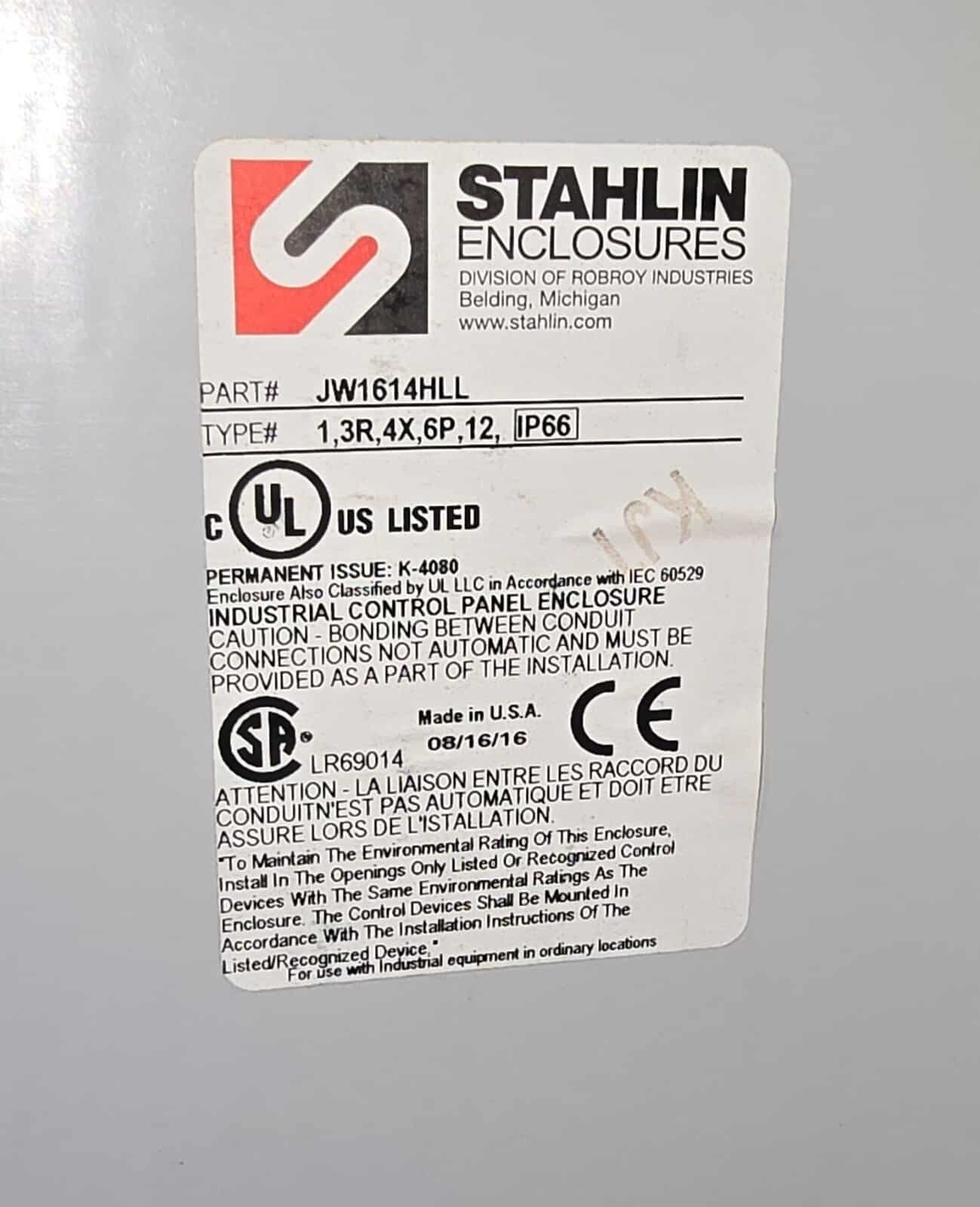 STAHLIN 16 x 14 x 6 Inches Fiberglass Enclosure with Window JW1614HLL