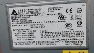 IBM POWER SUPPLY 900W FOR X IDATAPLEX DX360 M3 DPS-900BB-1, 43X3291, 43X3292