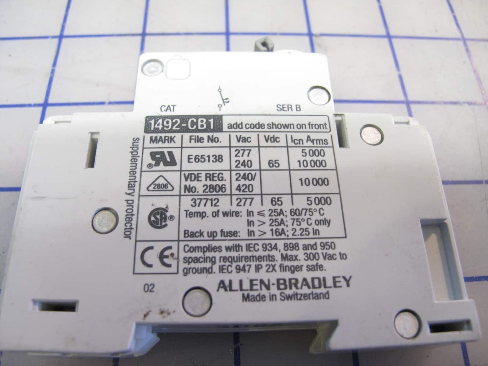 LOT OF 20 Allen Bradley 1492-CB1 Circuit Breaker VARIOUS AMPS